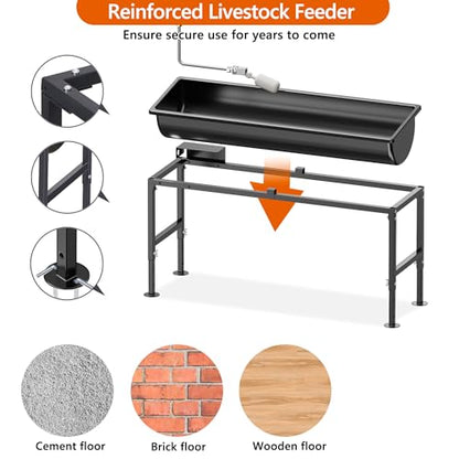 Automatic Animal Waterer 11 Gallon | Automatic Water Dispenser with Float Valve, Easy to Assemble, Feeding Goat, Sheep, Horse, Dog in Farm - size: 1 PC