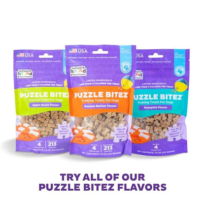 Outward Hound by Nina Ottosson Puzzle Bitez USA Made Dog Treats, Pumpkin Flavor, Bite-Sized Training Reward and Interactive Puzzle Toy Treats, 7.5oz - size: 7.5 Ounce (Pack of 1), style: Pumpkin