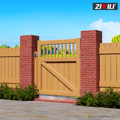 304 Stainless Steel Wooden Fence Self-Locking Gate Latch Heavy-Duty Gravity-Style Fence Gate Latch Privacy Latch, for Wooden Doors, Metal Doors, and Vinyl Fences Gate Lock Hardware - color: Silvery White