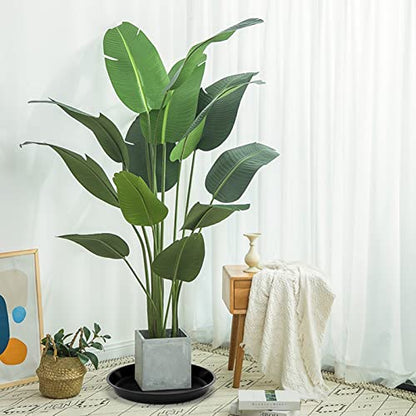 18 Inch Black Plant Saucer for Indoors, 6 Packs Large Plant Trays 16 inches in Base, Heavy-Duty Pot Containers 10 Gallon Grow Bag Saucer for Outdoors.