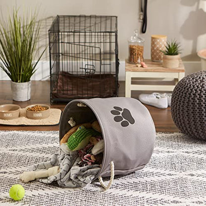 Bone Dry Pet Storage Collection Collapsible Bin, Medium Round, Gray - color: Gray, size: Medium Round