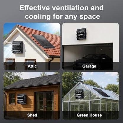 GROWNEER Solar Powered Exhaust Fan, 30W Solar Panel+12" High Speed Solar Powered Fans with Power Adapter, Waterproof Solar Fan with Bracket for Shed, Chicken Coop, Greenhouse, Attic - style: 12 Inch with Solar Panel
