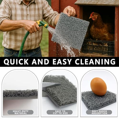6 Pack Nesting Pads for Chicken Coop, Chicken Nesting Pads 10×10 Inch, Chicken Laying Mats, Washable & Reusable Nesting Box Liners for Chickens Coop (10” x 10”)