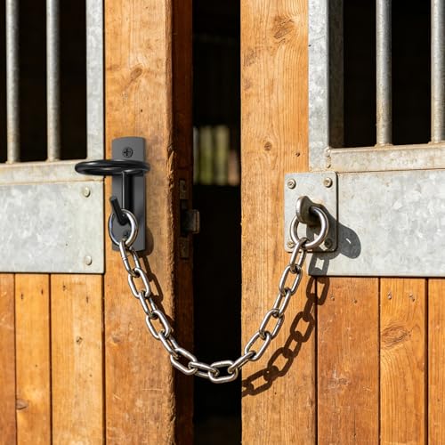 6 Pack Black Metal Bucket Hooks for Horse Stalls, Wall Mount Equestrian Water Feed Bucket Holder Hangers with Installation Screws, Farm Barn Supplies