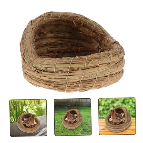 Milisten 2pcs Small Pet Sleeping House Woven Chicken Nesting Box Egg Laying Coop