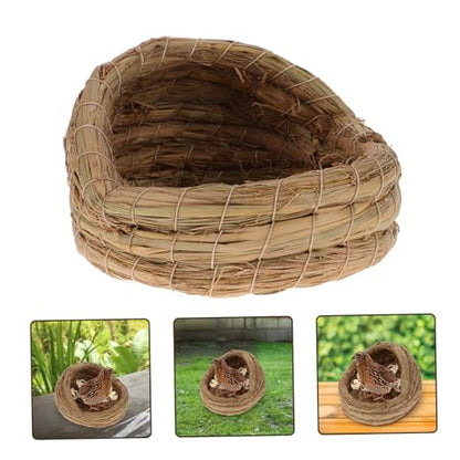 Milisten 2pcs Small Pet Sleeping House Woven Chicken Nesting Box Egg Laying Coop