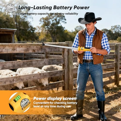 Retractable Cattle Prod, Rechargeable Livestock Prod with LED Light, Waterproof Animal Herding Tool for Cattle, Pigs and Goats, Heavy Duty Livestock Management(42in)