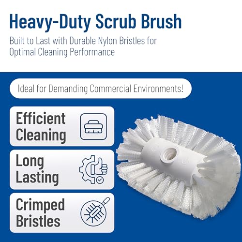 SPARTA Spectrum 7.5" Tank and Kettle Brush Head with Flared Nylon Bristles, 5.5" Diameter, 3/4-5 ACME Compatible, Commercial Cleaning Head Only, 7.5 Inches, White - size: 5.5 x 7.5 Inches