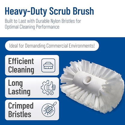 SPARTA Spectrum 7.5" Tank and Kettle Brush Head with Flared Nylon Bristles, 5.5" Diameter, 3/4-5 ACME Compatible, Commercial Cleaning Head Only, 7.5 Inches, White - size: 5.5 x 7.5 Inches