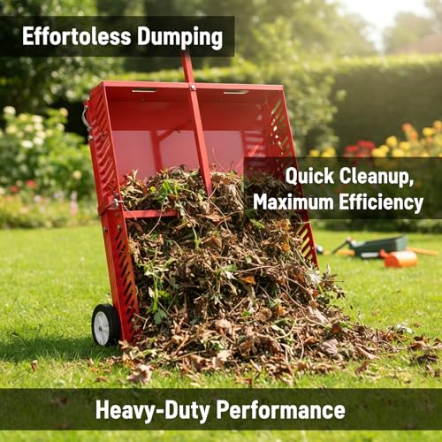 2-in-1 Scoop and Tow Manure Scooper, Yard Sweeper for Horse Manure, Versatile Lawn Sweeper, and Efficient Drag Manure Collector for Easy Cleanup