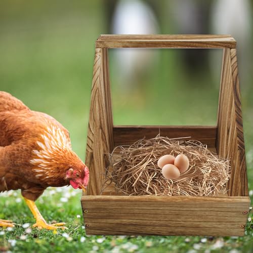kathson Chicken Nesting Box,Wood Chickens Coop Nesting Boxes Single Compartment Hen Nesting Box Big Duty Laying Nest Boxes for Hens Ducks and Poultry(1 Pcs,No Perch)