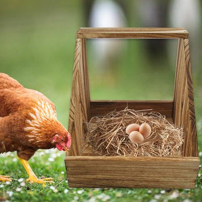 kathson Chicken Nesting Box,Wood Chickens Coop Nesting Boxes Single Compartment Hen Nesting Box Big Duty Laying Nest Boxes for Hens Ducks and Poultry(1 Pcs,No Perch)