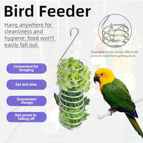6Pcs Rat Enrichment Toys, Stainless Steel Rat Foraging Toy for Fruit Vegetable Holder, Bird Food Holder Hanging Slow Feeder Clip for Parrot Bird Rodents