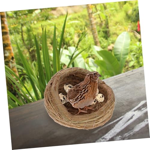 ORFOFE 2pcs Natural Straw Woven Chicken Nest Coop Nesting Pad for Chickens Small Pet Bed