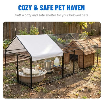 NUGRIART Metal Chicken Coop with Run – 157” Waterproof Poultry Cage, Expands Existing Wooden Coops, Ideal for Small Backyard Flocks - size: 157.0"L x 40.0"W x 40.0"H