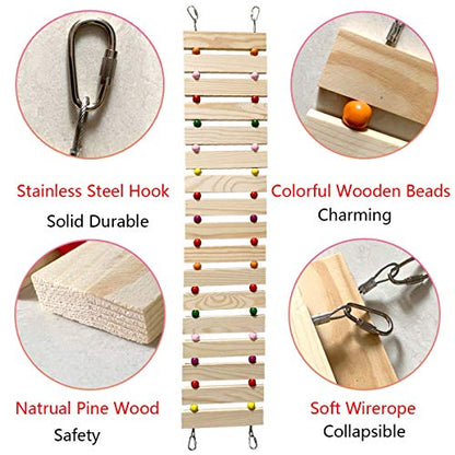 Chicken Coop Toy - Natural Wood Chicken Ladder, Swing, Perch for Hens, Poultry, Rooster, Chicks - size: S