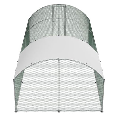 VEVOR Large Metal Chicken Coop with Run, 19.6 x 9.8 x 6.5 ft Walkin Chicken Coop for Yard with Waterproof Cover, Dome Roof Large Poultry Cage for Hen House, Duck Coop and Rabbit Run - size: 118.1"L x 236.2"W x 78.7"H