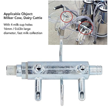 Milking Claw Cow Milking Machine Iron Milk Collector Milking Collector Piston Milking Cup Parts Accessories Diameter 16Mm Handling Supplies