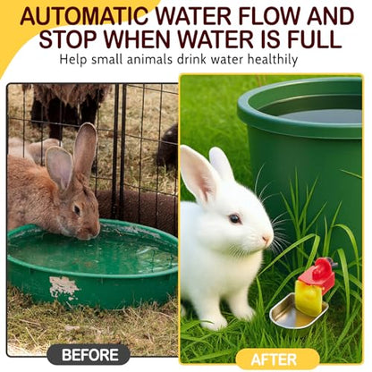 8 Pack Heavy Duty Auto Fill Metal Chicken Waterer Cups, Stainless Steel Freeze Leak Proof Poultry Rabbit Watering System Fits 5 Gallon Bucket and 3/8'' Hole Saw(Oval Style)