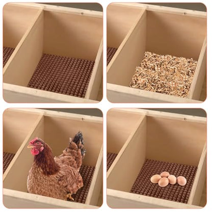 6pcs Chicken Nesting Pads for Coop Bedding, Washable Brown Color Nesting Box Liners for Chicken Laying Boxes, Large Reusable Chicken Coop Accessories