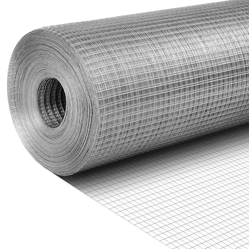 Tatuo Hardware Cloth 1/2 Inch 60in x 150ft Hot Dip Galvanized After Welded Cage Mesh Rolls 21 Gauge Metal Chicken Wire Roll Wire Fencing Poultry Netting for Raised Garden Rodent Animals - color: Silver, size: 60in X 150ft