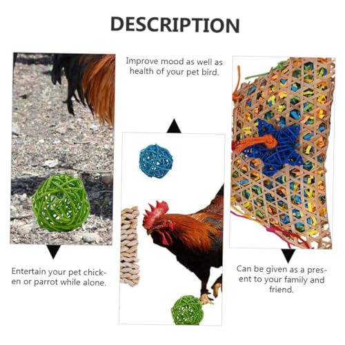 5PCS Chicken Set for Hens and Parrots Hanging Chewing and Feeder for Bird Exercise and Entertainment Hanging for Poultry and Pet Birds Random Color