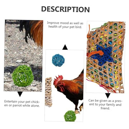 5PCS Chicken Set for Hens and Parrots Hanging Chewing and Feeder for Bird Exercise and Entertainment Hanging for Poultry and Pet Birds Random Color