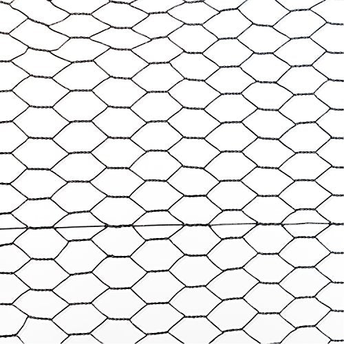 Fencer Wire 20 Gauge Black Vinyl Coated Poultry Hex Netting with 1 inch Mesh (6 ft. x 150 ft.) - size: 6 ft. x 150 ft.