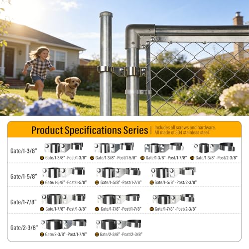 1-7/8" x 1-7/8" Chain Link Gate Latch Heavy Duty Stainless Steel Fence Gate Fork Latch Hardware with Padlock Hole 1pcs - color: 1-7/8"x1-7/8"