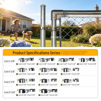 1-7/8" x 1-7/8" Chain Link Gate Latch Heavy Duty Stainless Steel Fence Gate Fork Latch Hardware with Padlock Hole 1pcs - color: 1-7/8"x1-7/8"
