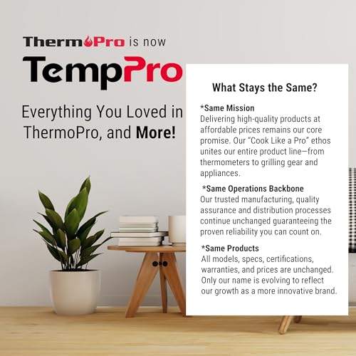 TempPro Indoor Outdoor Thermometer Wireless Hygrometer, 500FT Inside Outside Thermometer, Remote Temperature Monitor with Cold-Resistant Sensor, Outdoor Thermometers for Patio (Previously ThermoPro) - style: 500ft & Touchable Backlit