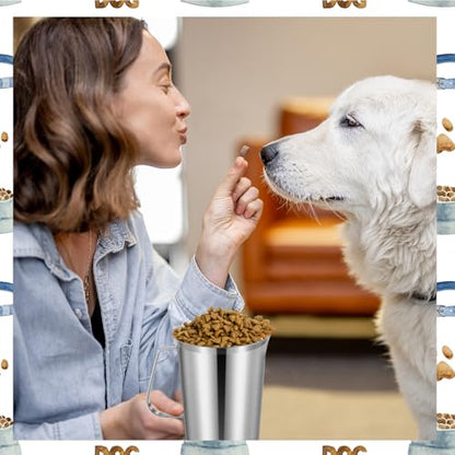 2 Cup Dog Food Scoop 304 Stainless Steel Dog Food Measuring Cups Pet Food Measuring Cups Scoop for Dog,Cat or Bird Food, Injection Molded and Dishwasher Safe - size: 2 Cup