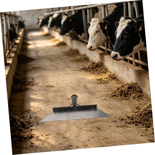 Heavy Duty Farm Cleaning Shovel and Metal Feces Scraper for Livestock Manure Removal, 38cm Manganese Steel Flat Shovel for Barn and Pasture Maintenance