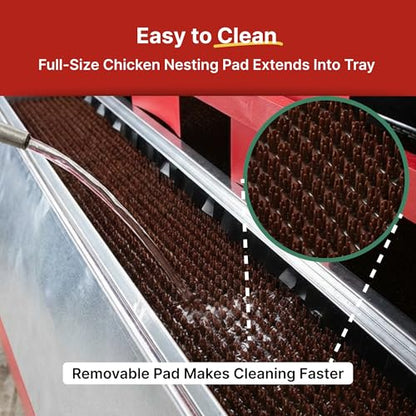 HenGear Chicken Nesting Pads, Astroturf NXT v5.2 Nesting Pads for Chicken Coop, Washable and Reusable Bedding for Clean Egg Collection, Comfortable Laying Surface for Chicken Nesting Boxes, Large - size: Large