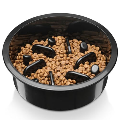 COMESOON Slow Feeder Dog Bowl, Slow Down Eating Anti-Choking Bloat Stop Maze Design Dog Dishes Fit for COMESOON Bowl Stand DB-G03/DB-B03, Black - color: Slow feeder bowl