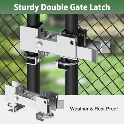 Chain Link Fence Double Gate Latch for 1-3/8" Gate Frame Chain Link Fence Gate Latch Residential Strong Arm Double Gate Latch for Metal Gate - size: For 1-3/8" Gate Frames