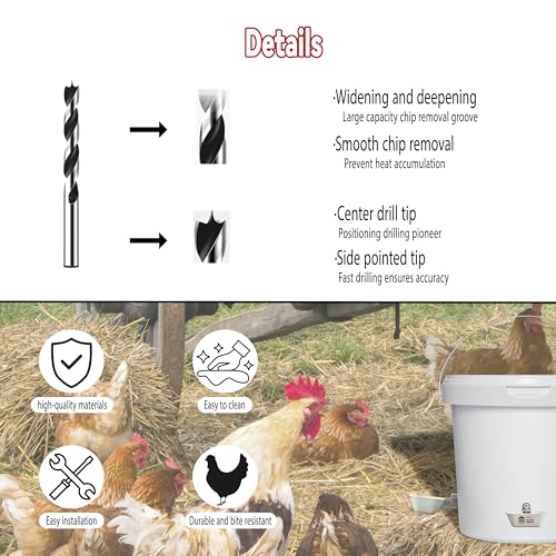 XINYI 2pcs Aluminum Alloy Chicken Water Cups, Automatic Metal Chicken Water Feeder for Dog, Cat, Bunnies, Ferret, Hamster, Guinea Pig, Chinchillas, Mice, Rats, Goat, Bird, Rabbit Water Bowl