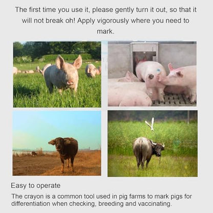 Livestock Marker Farm Marking Crayon Animal Identification Stick Premium ABS Wax Material Safe for Pig Sheep Cow Cattle (Red) - color: Red