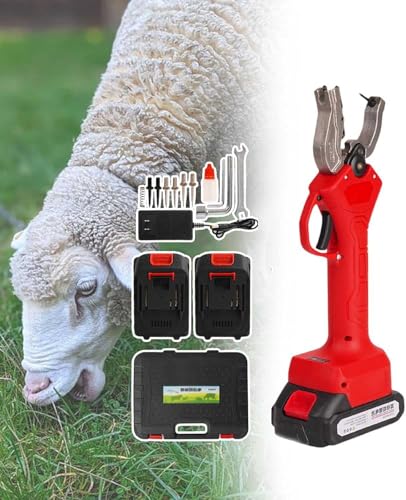Electric Livestock Tagging Tool for Cattle, Pigs & Sheep - Pain-Reducing Ear Tagger with Spare Needles - Durable Plastic & Stainless Steel Design - Easy to Use for Farmers - size: Red