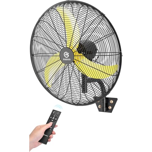 FUGOO 24" Eco BLDC Motor Powerful Airflow Quiet Industrial Outdoor Wall Fan | Waterproof, 6000 CFM, 50%+ Energy Savings, Oscillating, Remote Control for Patios Garage Workshop - size: 24 inch-Quiet-Energy Efficient