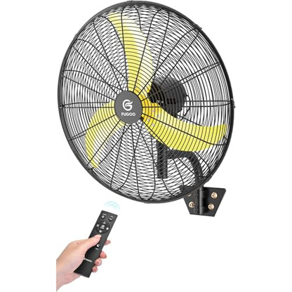 FUGOO 24" Eco BLDC Motor Powerful Airflow Quiet Industrial Outdoor Wall Fan | Waterproof, 6000 CFM, 50%+ Energy Savings, Oscillating, Remote Control for Patios Garage Workshop - size: 24 inch-Quiet-Energy Efficient