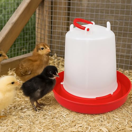 2 Pack 1.5L Chick Waterer with Handle – Poultry Drinker Set for Chicks, Ducks, Turkeys, and Small Farm Birds | Plastic Water Dispenser for Coop