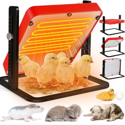 Tepsmigo Chicken Coop Heater, Chicken Heater, Brooder Plate for Chicken Coop Accessories, with Adjustable Temp, Height and Angle, Chicken Heater for Coop, Temp Pet Warmer for Ducklings Kitten Puppy