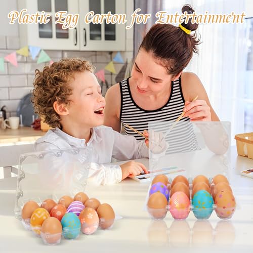 120Pack Egg Cartons Cheap Bulk One Dozen Clear Egg Cartons for Home Ranch Chicken Farm, Commercial Business Market Display, 3x4 Grids - size: Medium, style: 3x4Grids-120count