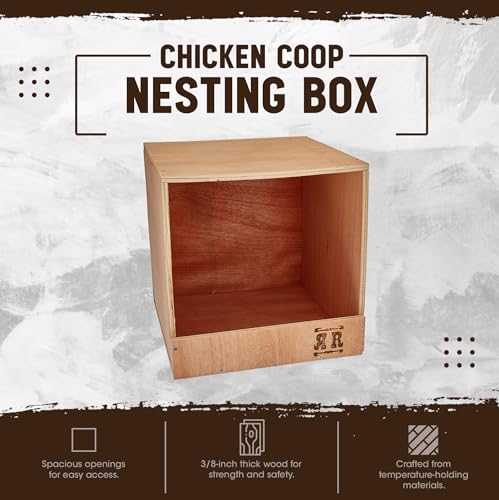 Rugged Ranch Studio 12"x12"x12" Single-Compartment Hen Nest Cubby for 1 to 2 Hens - Wooden Chicken Coop Accessory for Interior Use, Furniture-Grade Wood, Easy Assembly