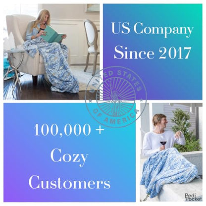 PediPocket Patented Foot Pocket Blanket – 50” x 70” with 20” Deep Foot Pocket, Plush Velvety Fleece Blanket, Everyday Luxurious Comfort, Machine Washable, Gift Idea – Perfect Paisley (Non-Electric) - color: Perfect Paisley