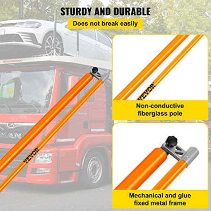 VEVOR Height Stick for Trucks, 15 FT Load Height Measuring Stick with Carrying Bag, Non-conductive Truck Stick with Adjustable Pole for rucks, Car Haulers - size: 15ft