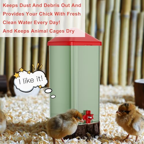 ZenxyHoC Baby Chick Waterer 0.26 Gal with Versatile- and Horizontal Nipple Drinker - color: Green, size: 0.26 Gal