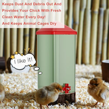 ZenxyHoC Baby Chick Waterers 2 * 0.26 Gal with Versatile- and Horizontal Nipple Drinkers - color: Green, size: 2 x 0.26 Gal