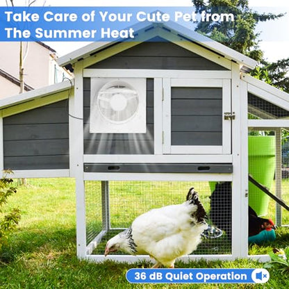 Fanspex Solar Exhaust Fan, Solar Powered Vent Fan Kit for Outside Greenhouse Shed Chicken Coop (8" Fan) - size: 8" Fan